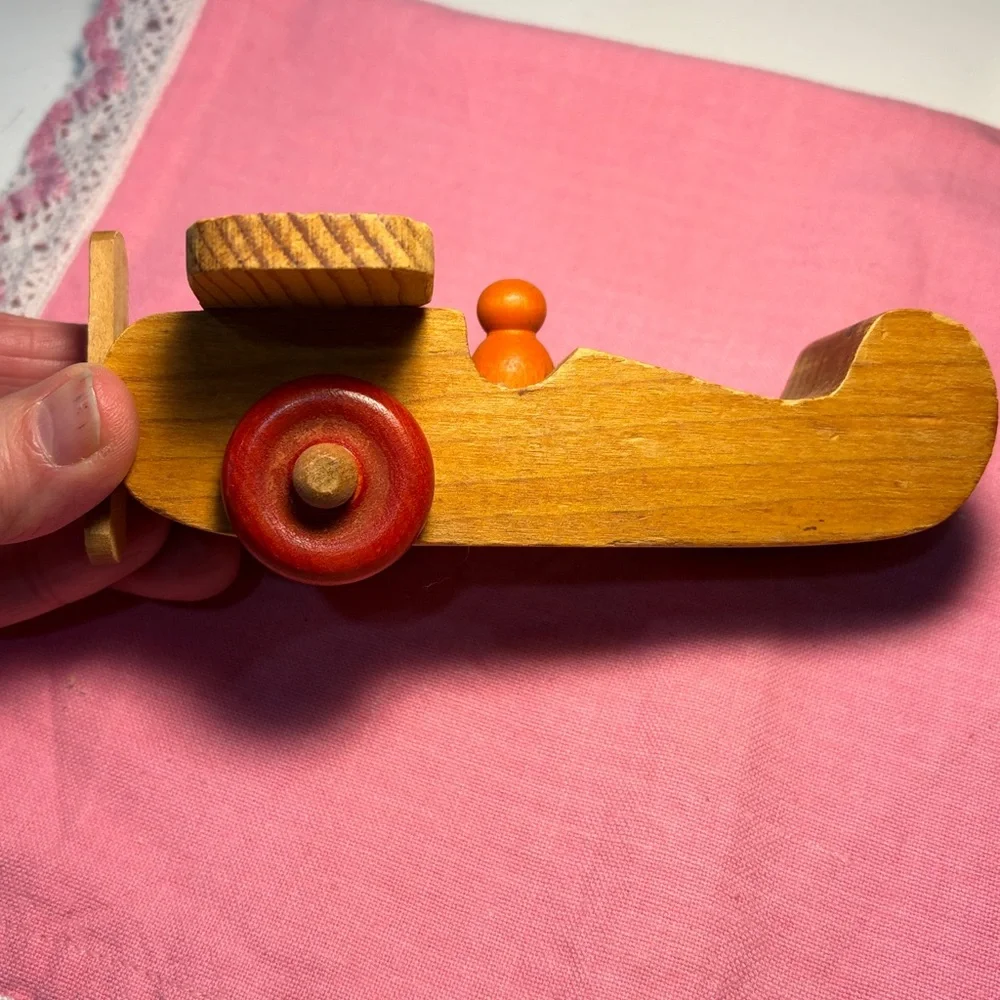 Vintage 1984 Creative Wood Design Airplane Toy Plane
